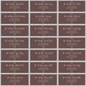 Elegant Script Sienna Bruiloft Gast Adres Label (Voorkant)