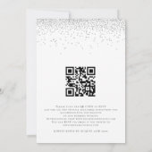 Elegant Script Silver Glitter QR Code Weddenschap  Kaart (Achterkant)