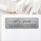 Elegant Script Silver Wedding Return Address Etiket (Insitu)