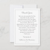 Elegant Script Simple Funeral Flat Thank You Card Bedankkaart (Voorkant)