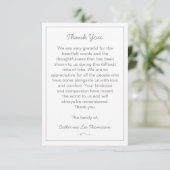 Elegant Script Simple Funeral Flat Thank You Card Bedankkaart (Staand voorkant)
