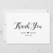 Élégant Script Simple Heart Mariage Carte de remer (Devant)