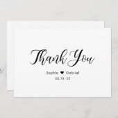 Élégant Script Simple Heart Mariage Carte de remer (Devant / Derrière)