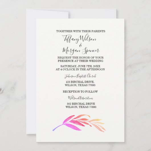 Élégant script simple Invitation de mariage de mêm (Devant)