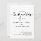 Élégant Script Simple Mariage Invitations (Devant)