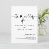 Élégant Script Simple Mariage Invitations (Debout devant)