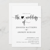 Élégant Script Simple Mariage Invitations (Devant / Derrière)