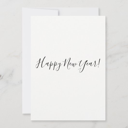 Élégant Script simple Nouvel An Invitation de fête (Dos)