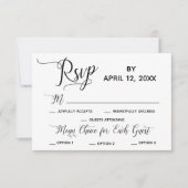 Élégant Script Simple Options de menu Mariage RSVP (Devant)