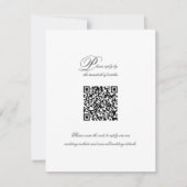 Élégant Script simple QR Code Mariage carte RSVP (Devant)