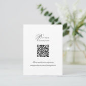 Élégant Script simple QR Code Mariage carte RSVP (Debout devant)