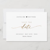 Elegant script, Simple Stamp Wedding Save the Date (Voorkant)