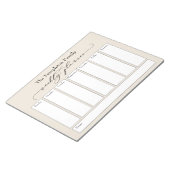 Elegant Script Simple Weekly Planner, Cream Notitieblok (Schuin)
