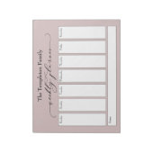 Elegant Script Simple Weekly Planner, Dusty Roos Notitieblok (Gedraaid)