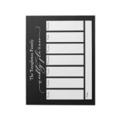 Elegant Script Simple Weekly Planner, zwart Notitieblok (Gedraaid)