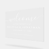 Elegant script simplistisch bruiloft acryl teken bord (Hoek)