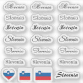 Elegant script Slovenië & Sloveense vlag / naam Se Sticker (Voorkant)
