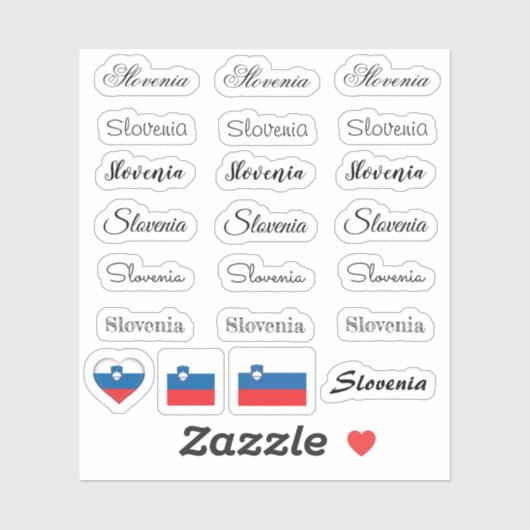 Elegant script Slovenië & Sloveense vlag / naam Se Sticker (Vel)