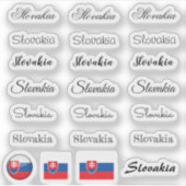 Elegant script Slowakije & Slowakije vlag /name se Sticker (Voorkant)