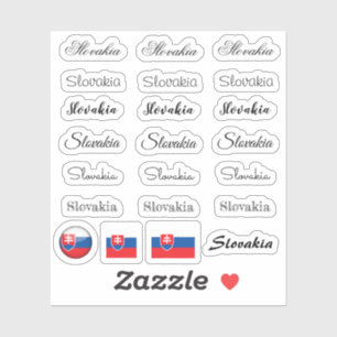 Elegant script Slowakije & Slowakije vlag /name se Sticker