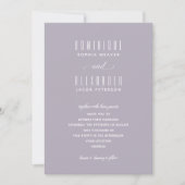 Élégant Script Soft Lilac Mariage Invitations (Devant)