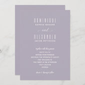 Élégant Script Soft Lilac Mariage Invitations (Devant / Derrière)