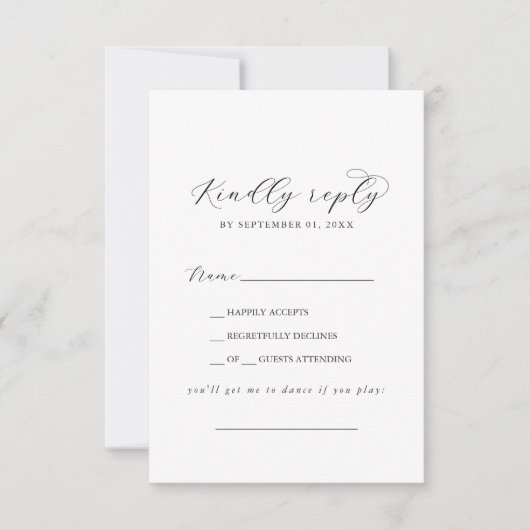 Elegant Script Song Request RSVP Card Kaartje (Voorkant)