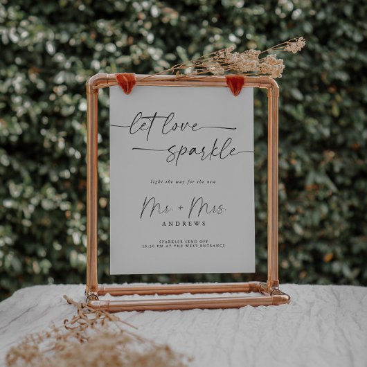 Elegant Script Sparkler Bruiloft Verstuur teken Poster