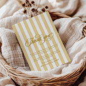 Elegant Script & Stripes Baby shower Bedankkaart