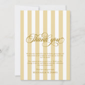 Elegant Script & Stripes Baby shower Bedankkaart (Voorkant)