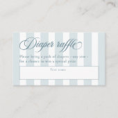 Elegant Script & Stripes Baby shower Luier Raffle Informatiekaartje (Voorkant)