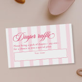 Elegant Script & Stripes Baby shower Luier Raffle Informatiekaartje