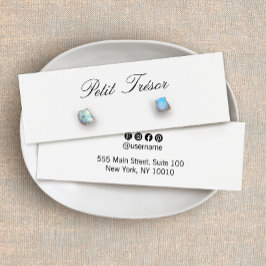 Elegant Script Stud Earring Display Mini Visitekaartjes