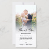 Élégant script superposition Mariage Merci photo (Devant)