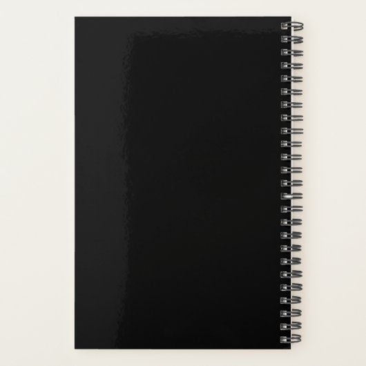 Elegant Script Swashes Weekly Monthly Black Planner (Achterkant)