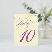 Elegant Script Table Number Briefkaart (Staand voorkant)