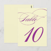 Elegant Script Table Number Briefkaart (Voorkant / Achterkant)