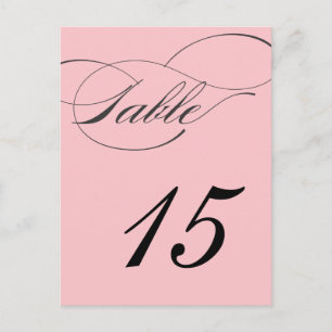 Elegant Script Table Number Briefkaart   blozen