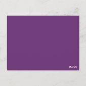 Elegant Script Table Number Briefkaart | Paarse 52 (Achterkant)