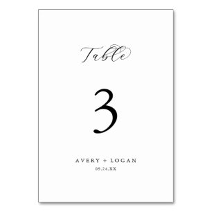 Elegant Script Table Number Kaart