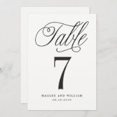 Elegant Script Table Number Kaart (Voorkant / Achterkant)