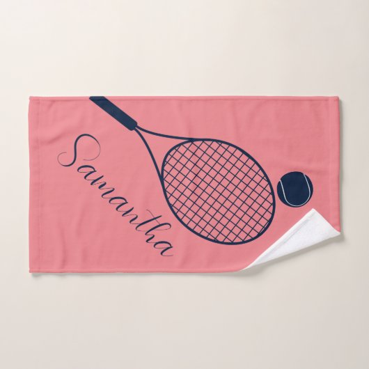 Elegant Script Tennis Spelers Gepersonaliseerde Sw Handdoek (Handdoek)