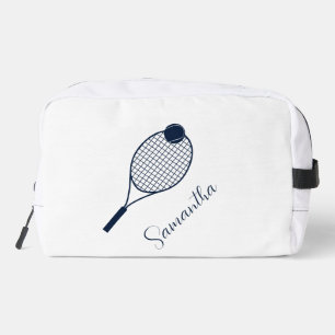 Elegant Script Tennis Spelers Naam Gepersonaliseer Toilettasje