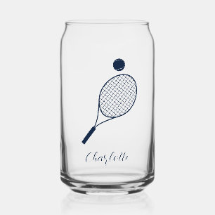 Elegant Script Tennisser Monogram Gepersonaliseerd Blikvorm Glas