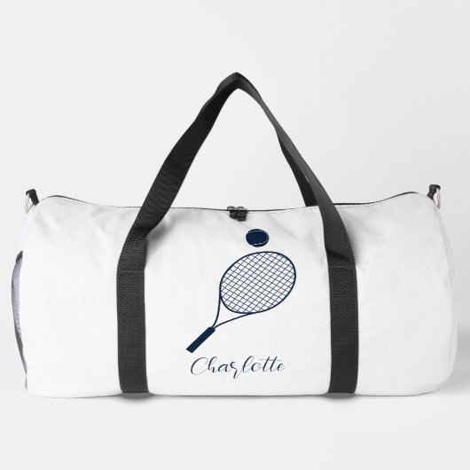 Elegant Script Tennisser Monogram Gepersonaliseerd Plunjezak (Achterkant)