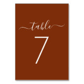 Élégant Script Terracotta Carte Numéro de table (Par défaut)