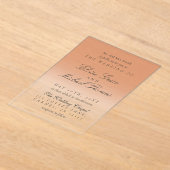 Elegant Script Terracotta Gradient Wedding Acryl Uitnodigingen (Laagn)