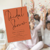 Élégant Script Terracotta Invitation de douche nup