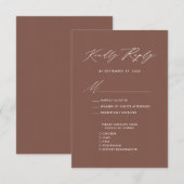 Élégant Script Terracotta Minimaliste Mariage RSVP (Devant / Derrière)