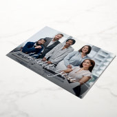 Elegant Script Thank you Team Photo Business Folie Feestdagenkaart (Gedraaid)